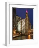 The Wrigley Building in the Loop in Chicago on a Rainy Day, USA-David Bank-Framed Photographic Print