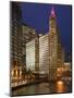 The Wrigley Building in the Loop in Chicago on a Rainy Day, USA-David Bank-Mounted Photographic Print