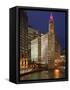 The Wrigley Building in the Loop in Chicago on a Rainy Day, USA-David Bank-Framed Stretched Canvas