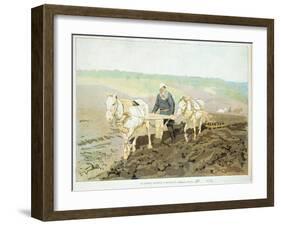 The writer Lev Nikolaevich Tolstoy-Ilya Efimovich Repin-Framed Giclee Print