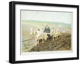 The writer Lev Nikolaevich Tolstoy-Ilya Efimovich Repin-Framed Giclee Print