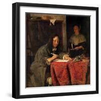 The Writer-Gabriel Metsu-Framed Giclee Print