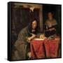 The Writer-Gabriel Metsu-Framed Stretched Canvas