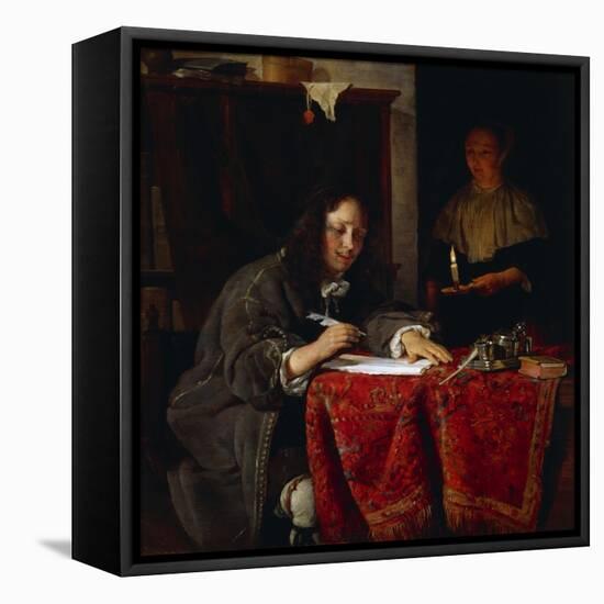 The Writer-Gabriel Metsu-Framed Stretched Canvas