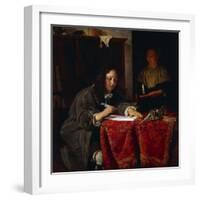 The Writer-Gabriel Metsu-Framed Giclee Print