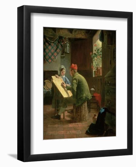 The Writing Lesson, 1855-James Collinson-Framed Giclee Print