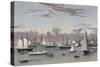 The Yacht Squadron at Newport, circa 1872.-Vernon Lewis Gallery-Stretched Canvas