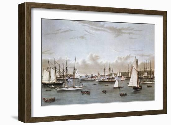 The Yacht Squadron-Currier & Ives-Framed Giclee Print