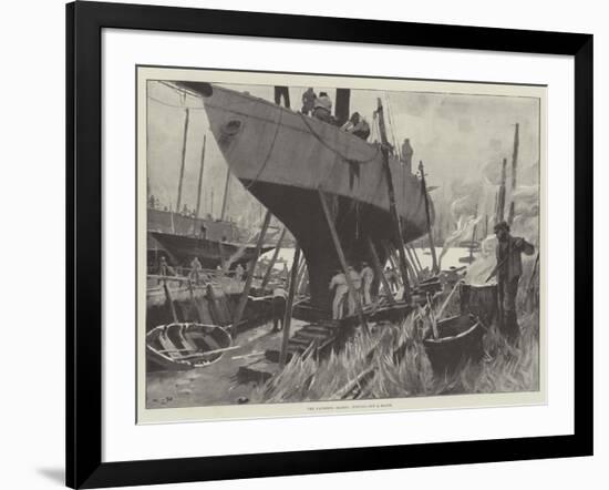 The Yachting Season, Fitting Out a Racer-null-Framed Giclee Print
