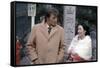 THE YAKUZA by SydneyPollack with Robert Mitchum and Kishi Keiko, 1974 (photo)-null-Framed Stretched Canvas