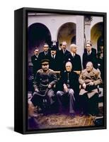 The Yalta Conference, Joseph Stalin, Franklin D. Roosevelt, Winston Churchill, February, 1945-null-Framed Stretched Canvas