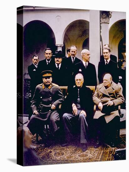 The Yalta Conference, Joseph Stalin, Franklin D. Roosevelt, Winston Churchill, February, 1945-null-Stretched Canvas