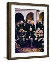 The Yalta Conference, Joseph Stalin, Franklin D. Roosevelt, Winston Churchill, February, 1945-null-Framed Photo