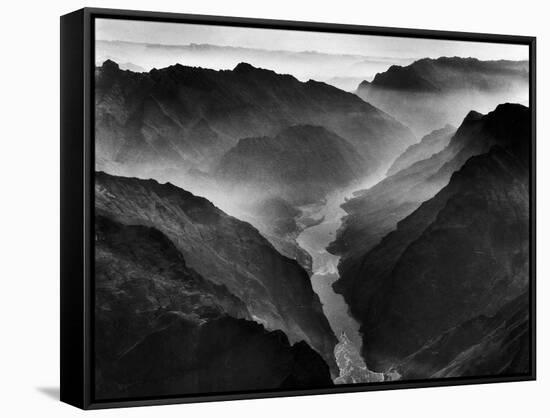 The Yangtze River Passing Through the Wushan, or "Magic Mountain", Gorge in Szechwan Province-Dmitri Kessel-Framed Stretched Canvas