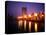 The Yarra River with Fire Displays on Melbourne's Southbank Promenade, Melbourne, Australia-Manfred Gottschalk-Stretched Canvas