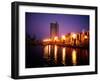 The Yarra River with Fire Displays on Melbourne's Southbank Promenade, Melbourne, Australia-Manfred Gottschalk-Framed Photographic Print