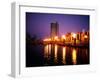 The Yarra River with Fire Displays on Melbourne's Southbank Promenade, Melbourne, Australia-Manfred Gottschalk-Framed Photographic Print