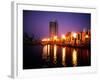 The Yarra River with Fire Displays on Melbourne's Southbank Promenade, Melbourne, Australia-Manfred Gottschalk-Framed Photographic Print