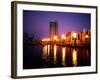 The Yarra River with Fire Displays on Melbourne's Southbank Promenade, Melbourne, Australia-Manfred Gottschalk-Framed Photographic Print