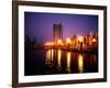 The Yarra River with Fire Displays on Melbourne's Southbank Promenade, Melbourne, Australia-Manfred Gottschalk-Framed Photographic Print