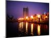 The Yarra River with Fire Displays on Melbourne's Southbank Promenade, Melbourne, Australia-Manfred Gottschalk-Mounted Photographic Print