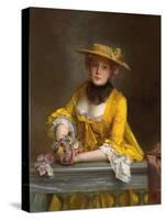 The Yellow Dress-Gustave Jacquet-Stretched Canvas
