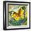 The Yellow-Red Butterfly In Flight-balaikin2009-Framed Art Print