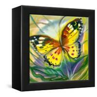 The Yellow-Red Butterfly In Flight-balaikin2009-Framed Stretched Canvas