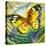 The Yellow-Red Butterfly In Flight-balaikin2009-Stretched Canvas