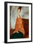 The yellow sweater,1918-1919 Canvas.-Amedeo Modigliani-Framed Giclee Print