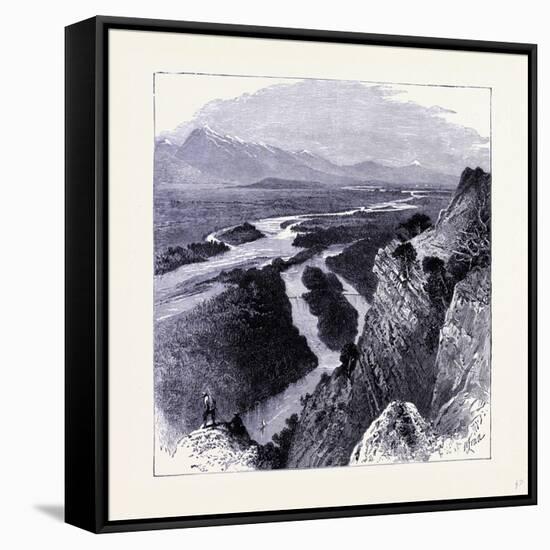 The Yellowstone River United States of America-null-Framed Stretched Canvas