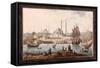 The Yeni Cami And the Port of Istanbul-Jean-Baptiste Hilair-Framed Stretched Canvas