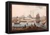 The Yeni Cami And the Port of Istanbul-Jean-Baptiste Hilair-Framed Stretched Canvas