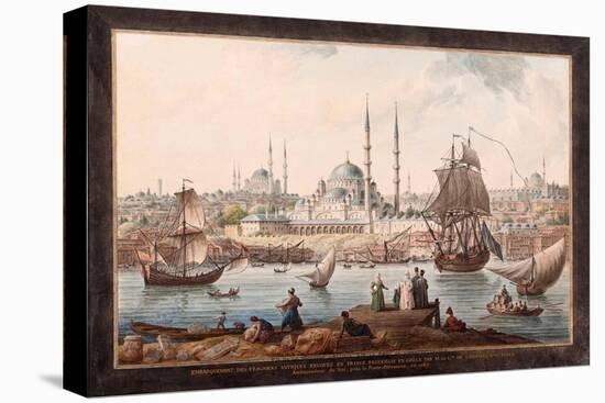 The Yeni Cami And the Port of Istanbul-Jean-Baptiste Hilair-Stretched Canvas