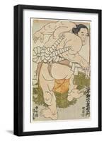 The Yokozuna Wrestler Shiranui Dakuemon of the Higo Stable, 1830-1844-Utagawa Kunisada-Framed Giclee Print
