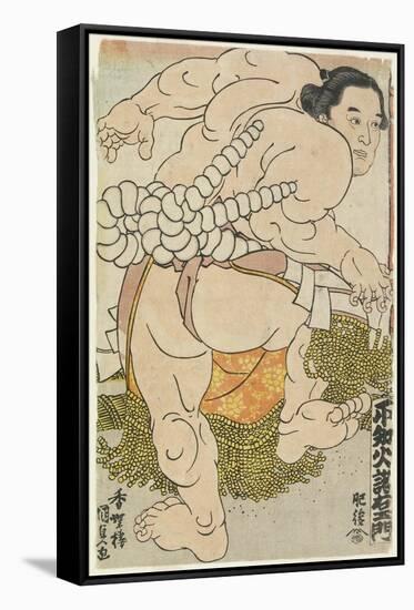 The Yokozuna Wrestler Shiranui Dakuemon of the Higo Stable, 1830-1844-Utagawa Kunisada-Framed Stretched Canvas