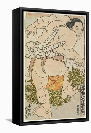 The Yokozuna Wrestler Shiranui Dakuemon of the Higo Stable, 1830-1844-Utagawa Kunisada-Framed Stretched Canvas