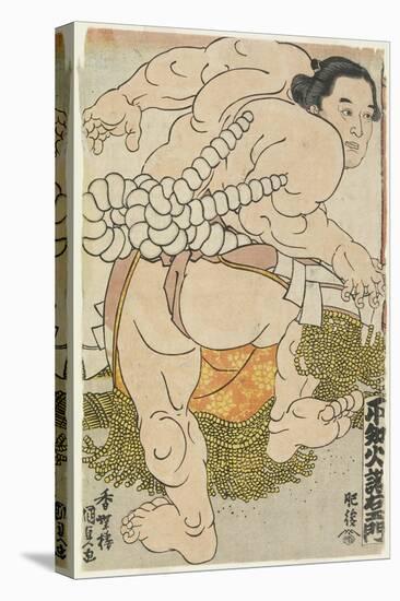 The Yokozuna Wrestler Shiranui Dakuemon of the Higo Stable, 1830-1844-Utagawa Kunisada-Stretched Canvas