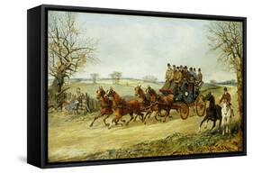 The York to London Royal Mail on the Open Road in Winter-Henry Thomas Alken-Framed Stretched Canvas