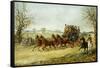 The York to London Royal Mail on the Open Road in Winter-Henry Thomas Alken-Framed Stretched Canvas