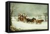 The York to London Royal Mail on the Open Road in Winter-Henry Thomas Alken-Framed Stretched Canvas