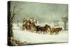 The York to London Royal Mail on the Open Road in Winter-Henry Thomas Alken-Stretched Canvas