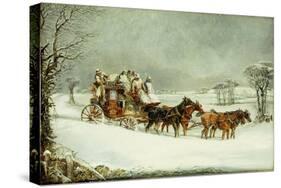 The York to London Royal Mail on the Open Road in Winter-Henry Thomas Alken-Stretched Canvas