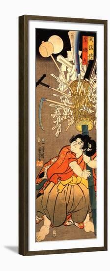 The Young Benkei Holding a Pole-Kuniyoshi Utagawa-Framed Premium Giclee Print