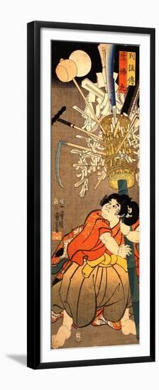 The Young Benkei Holding a Pole-Kuniyoshi Utagawa-Framed Premium Giclee Print