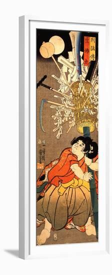 The Young Benkei Holding a Pole-Kuniyoshi Utagawa-Framed Premium Giclee Print