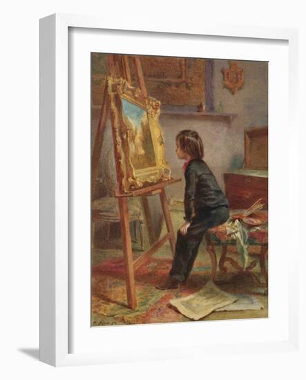 The Young Connoisseur, 1869 (W/C on Paper)-Pierre Edouard Frere-Framed Giclee Print