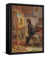 The Young Connoisseur, 1869 (W/C on Paper)-Pierre Edouard Frere-Framed Stretched Canvas