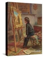 The Young Connoisseur, 1869 (W/C on Paper)-Pierre Edouard Frere-Stretched Canvas