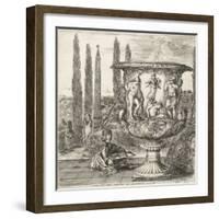 The Young Cosimo III de Medici drawing the Medici vase, 1656-Stefano Della Bella-Framed Giclee Print